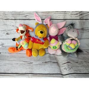 Disney Winnie The Pooh, Tigger, Eeyore, and Piglet Easter Beanies 1999 Vintage